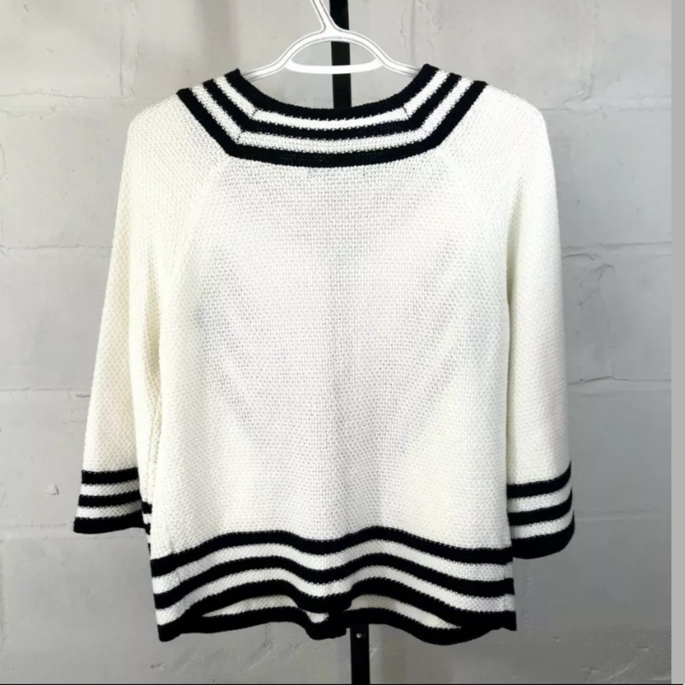 Willi Smith Knit Cardigan Size S Black & White - Picture 2 of 6